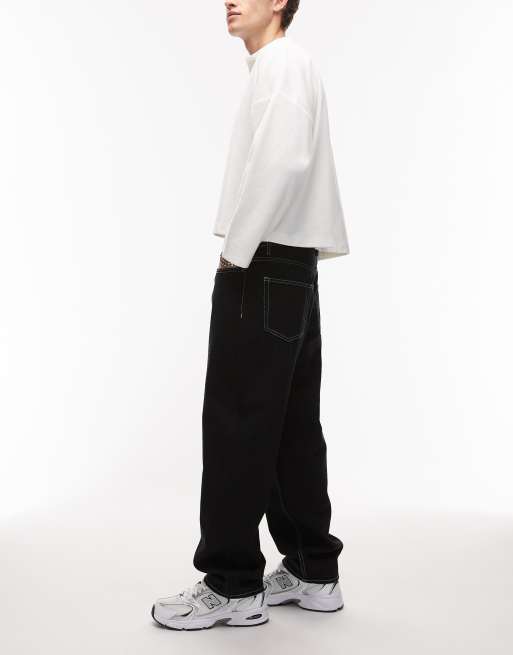 Element relaxed fit 5-pocket denim jeans in black, 3 of 5