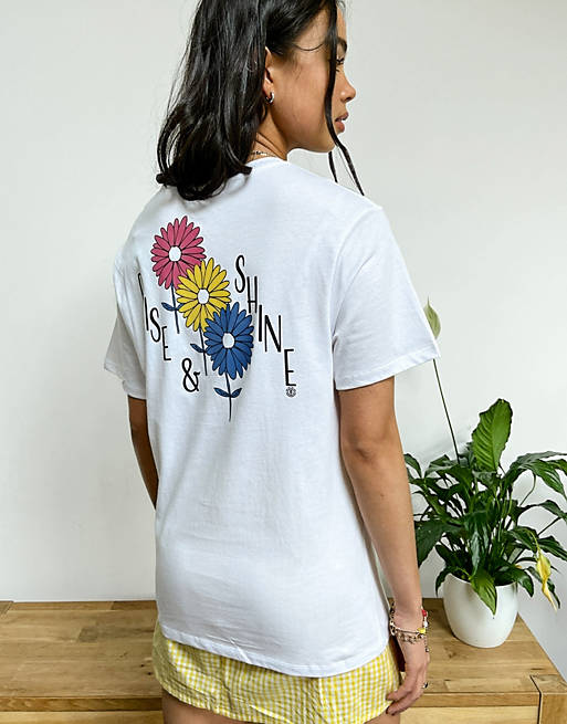 Element Rise and Shine back print t-shirt in white