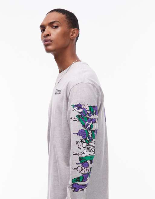 Element – Rolling – Langärmliges Shirt in Mittelgrau mit Logoprint am Rücken, 4 von 5