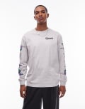 [Element] Element rolling logo back print long sleeve t-shirt in mid grey XS Mid grey heather