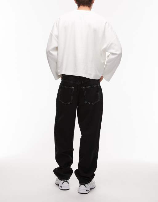 Element - Ruimvallende jeans met 5 zakken in zwart, 2 van 5