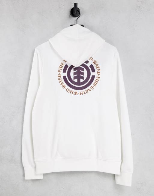 Element Seal – Kapuzenpullover mit Rückenprint in Weiß