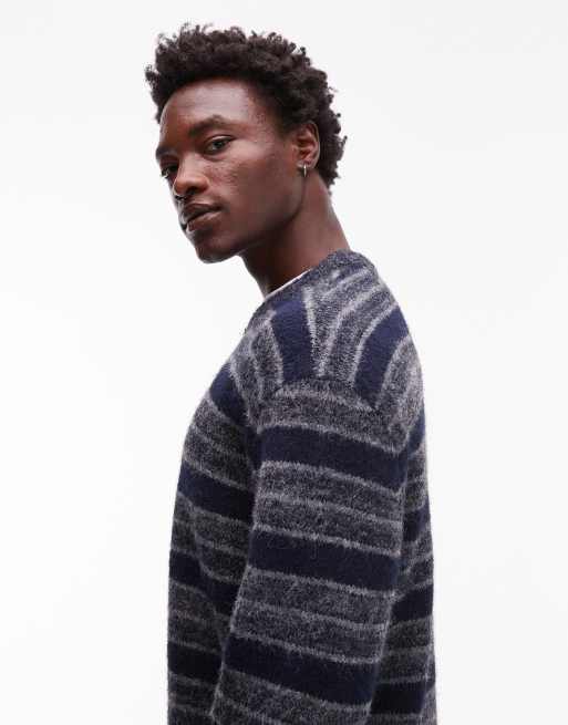 Element shoreton striped knit jumper in blue, 4 of 5