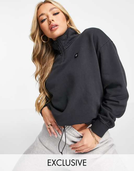 Element - Sort fleece med 1/4-lynlås - Kun hos ASOS