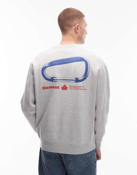 Element sporting back print sweatshirt in mid grey - view 1