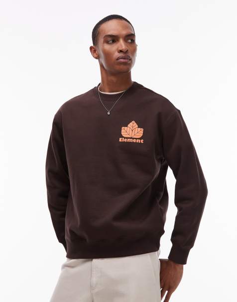 Element – Sporting – Sweatshirt in Braun mit Rückenprint - view 1