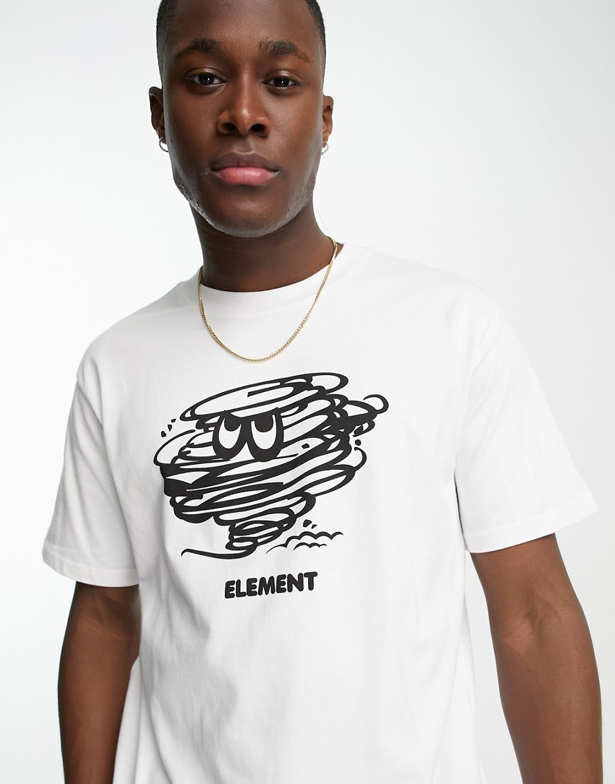 Element storm t-shirt in white-Black