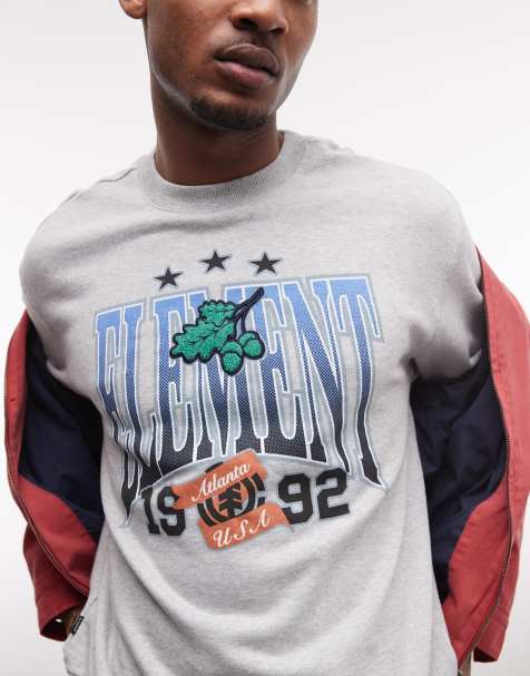 Element - Sweatshirt met grafische print in grijs - view 1