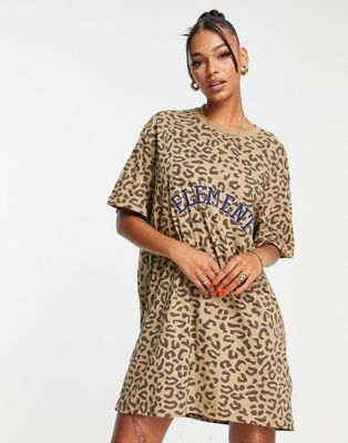Element Szyget t-shirt dress in leopard print