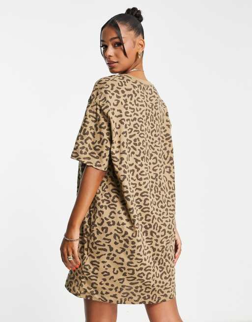 Leopard tee outlet shirt dress