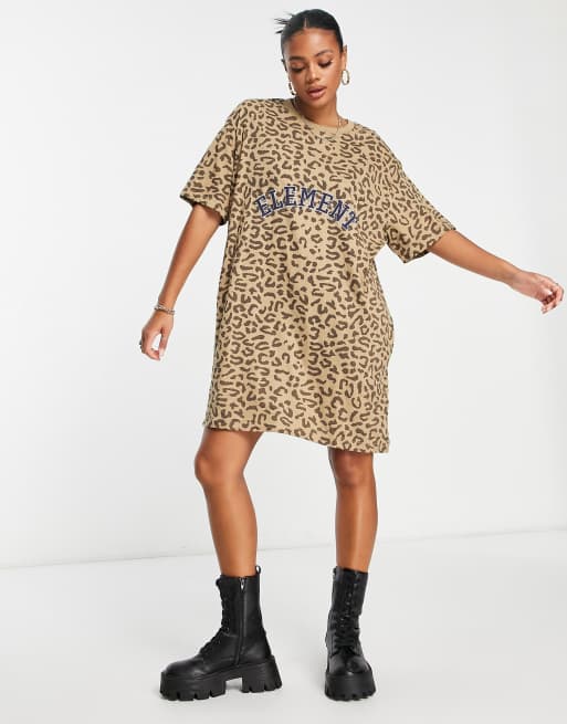 Element Szyget t shirt dress in leopard print ASOS
