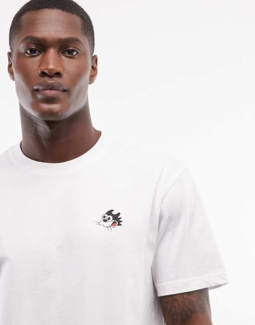 Element - T-shirt con stampa di pizza e gatto sul retro , 4 di 5