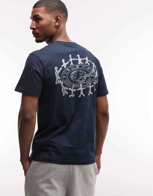 Element – T-Shirt in Marineblau mit Tanzkreis-Grafikprint auf dem Rücken, 5 von 5