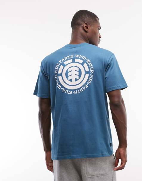 Element - T-shirt met grafische Seal-print op de achterkant in groenblauw - view 1