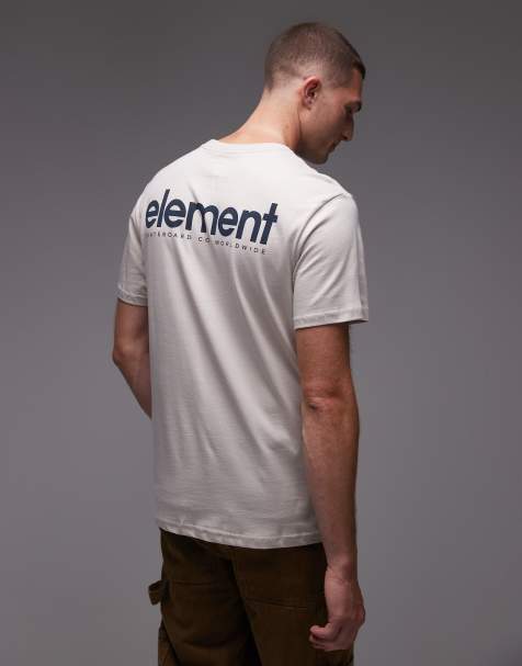 Element - T-shirt met logoprint op de rug in crème - view 1