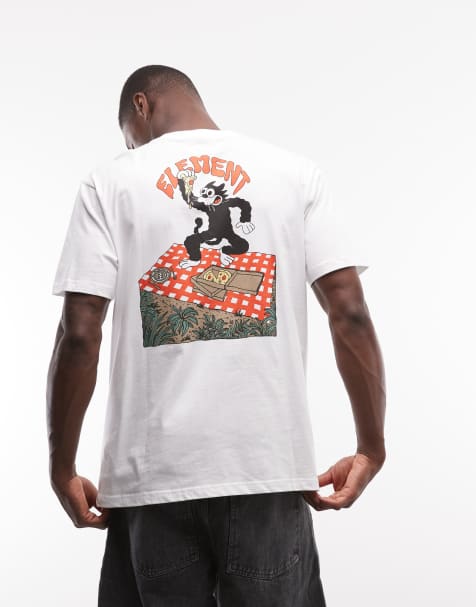 Element – T-Shirt mit Pizza-Katzen-Print hinten - view 1