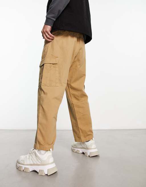 Element utility loose fit cargo pants in beige