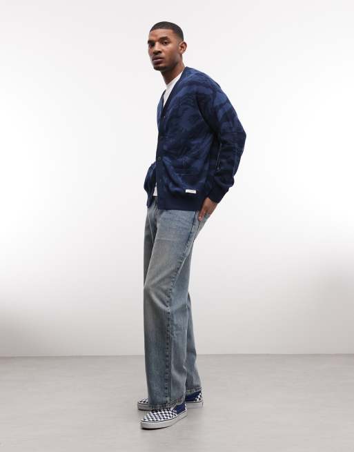 Element - Vest met camouflagemotief en knoopsluiting in blauw, 2 van 5