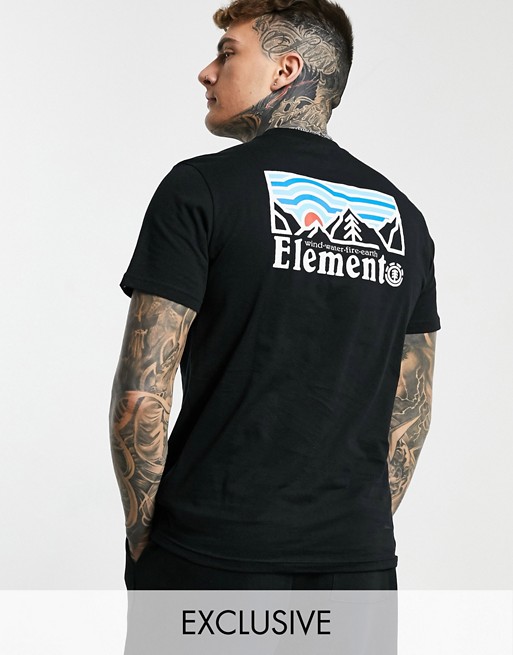 Element Wander back print t-shirt in black Exclusive at ASOS