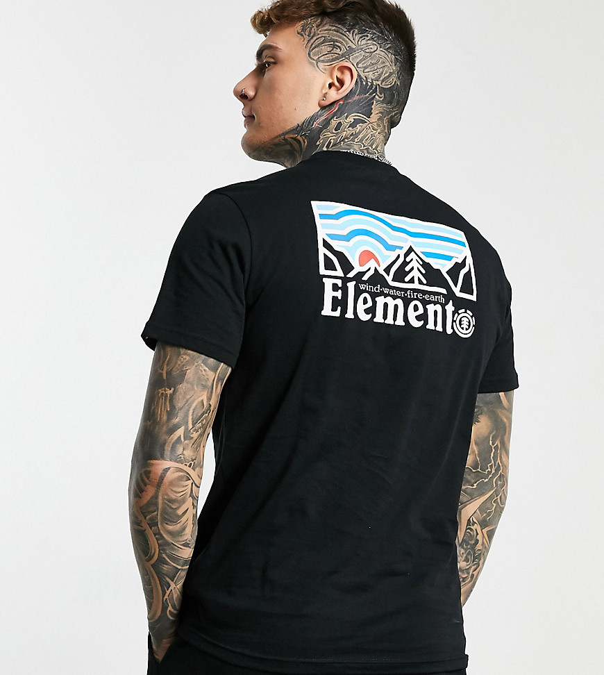 Element Wander back print t-shirt in black Exclusive at ASOS