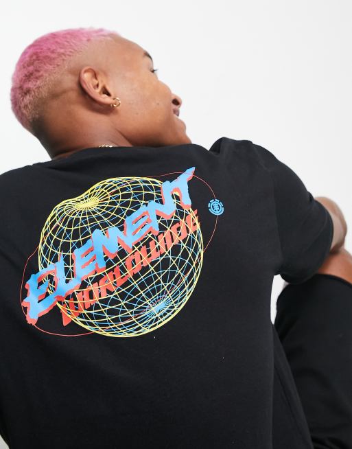 Element - Worldwide - T-shirt met print in zwart 
