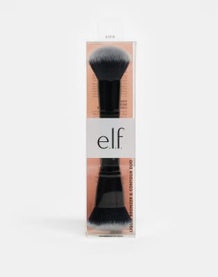 e. l.f. - Zweieckiger Pinsel für flüssigen Bronzer und zum Konturieren-Schwarz