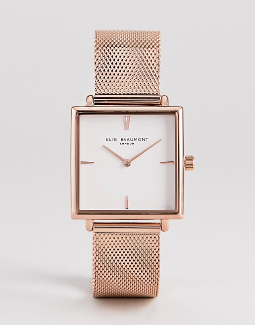 Elie Beaumont EB818.4 Watch With Rose Gold Case And Mesh Strap