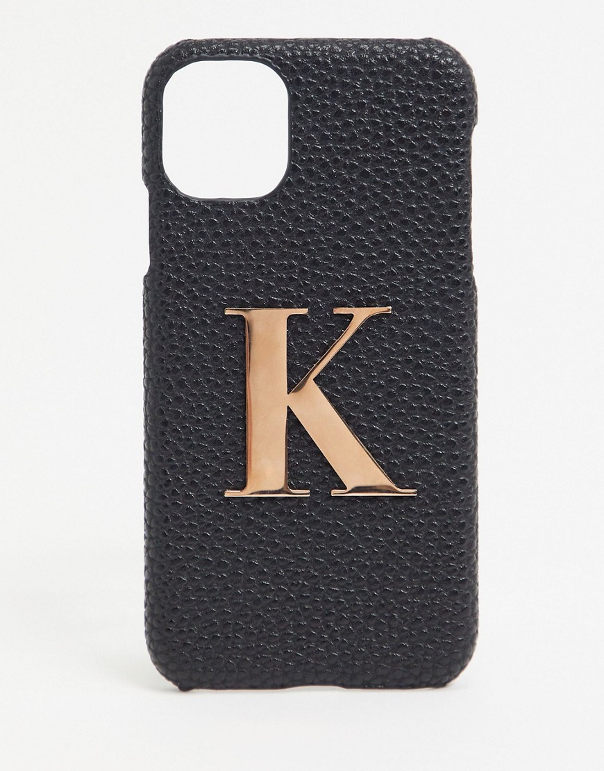 Elie Beaumont K letter iphone 11 / XR iphone case-Black