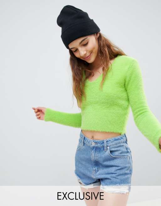 Fuzzy Knit Tube Top