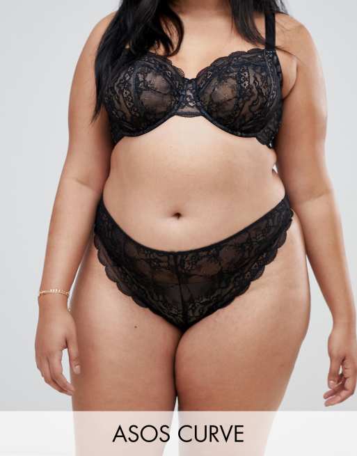Ella sæt med bøjle-BH med blonder fra ASOS DESIGN Curve, 3 af 5