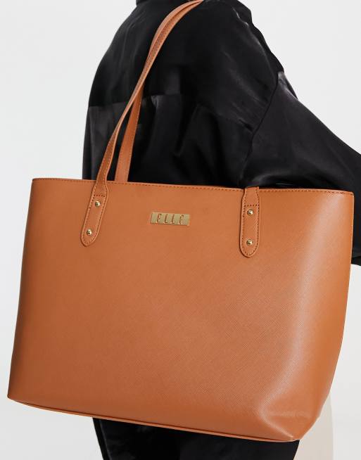 Elle - Borsa shopping color cuoio