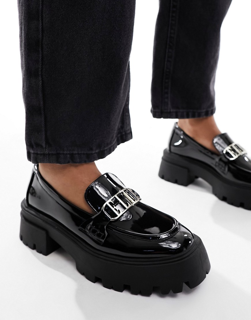 Elle chunky sole loafers in black