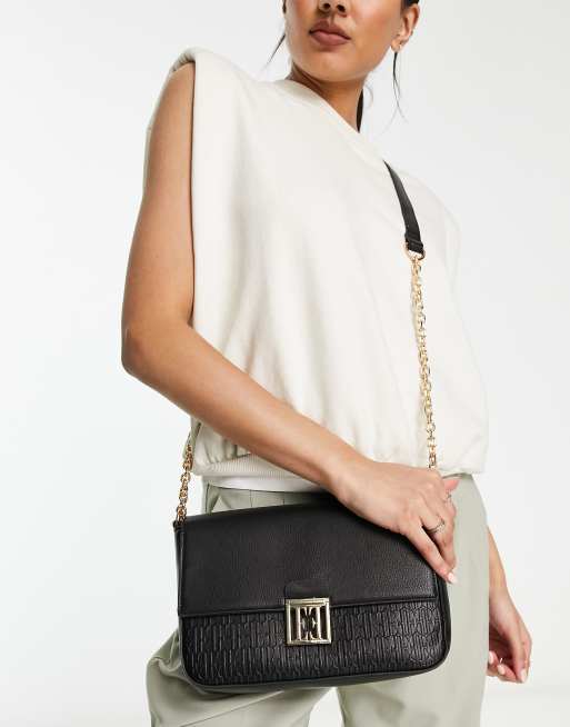 Elle Crossbody tas met ketting in zwart ASOS