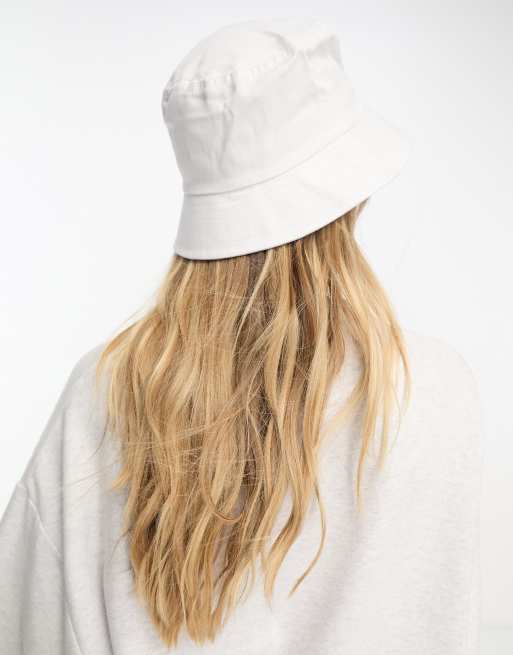 ELLE large logo bucket hat in white | ASOS