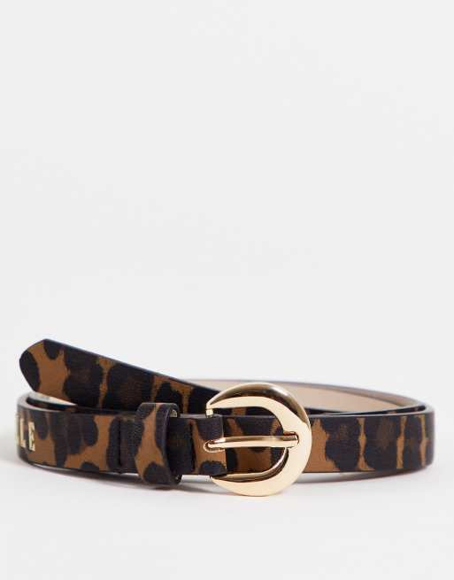 ELLE leopard print belt in brown | ASOS