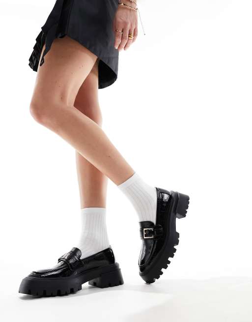 Elle - Mocassins à semelle chunky - Noir