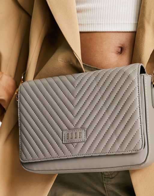 Elle quilted crossbody bag in grey