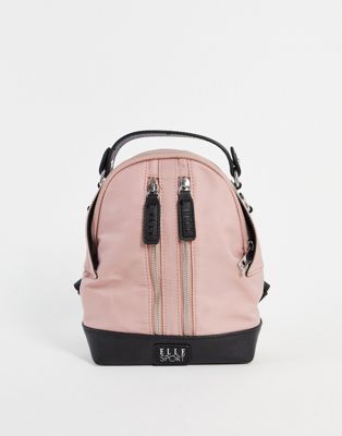 ELLE Sport mini zip backpack in pink