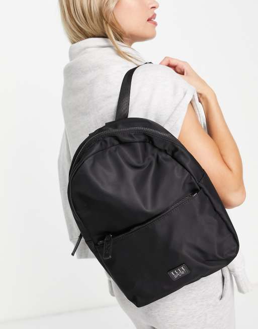 Elle Sport nylon concealed zip backpack in black | ASOS