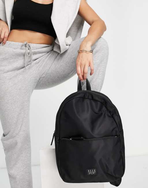 Elle Sport - Nylon rugzak met blinde rits in zwart, 4 van 4