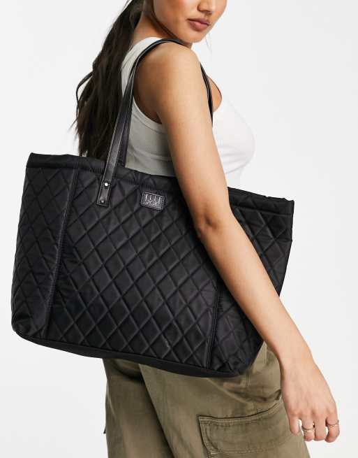 ELLE Sport quilted tote bag in black, 4 of 4
