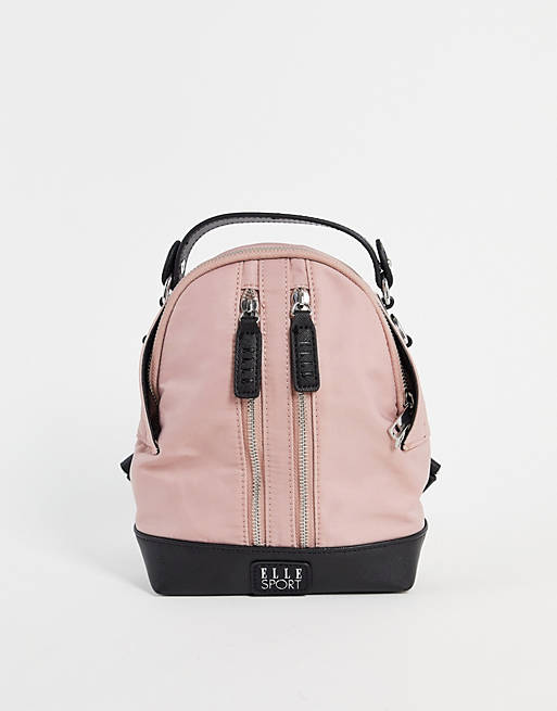 ELLE – Sport – Rosa liten ryggsäck med dragkedjor