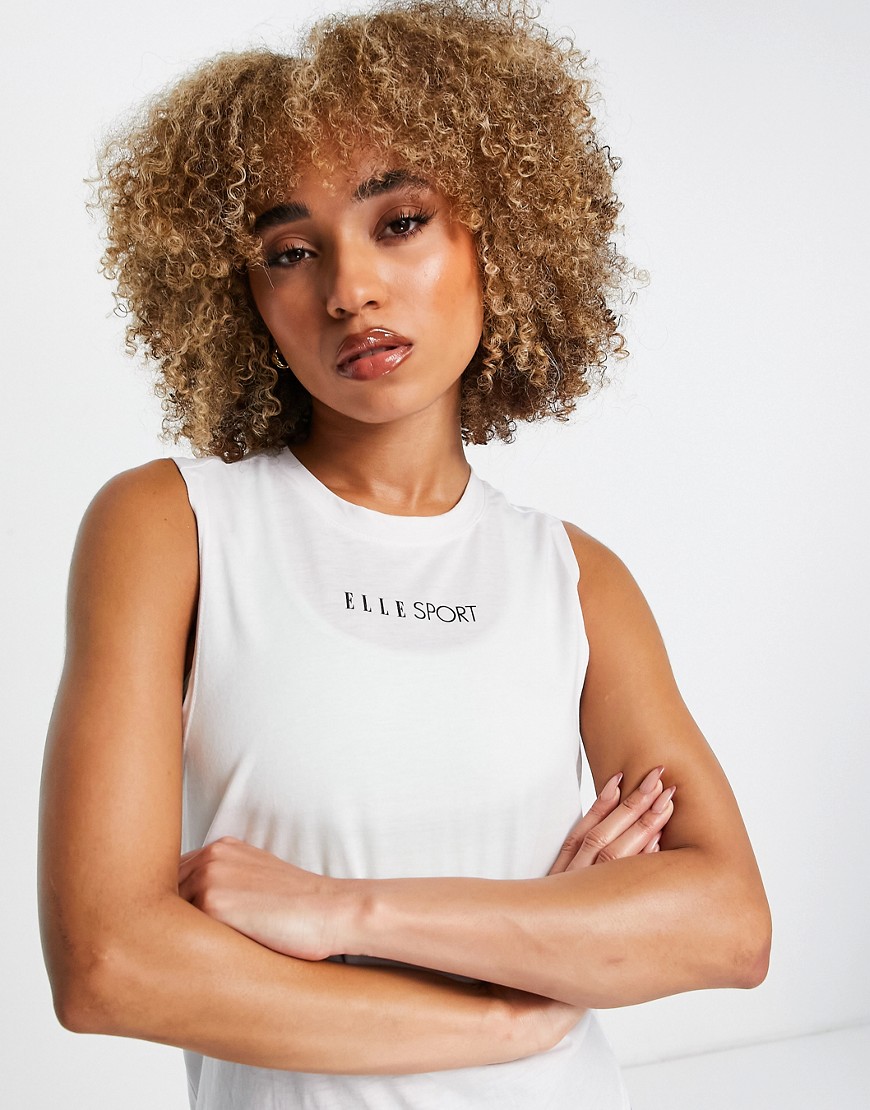 Elle Sport Signature cotton touch tank in white