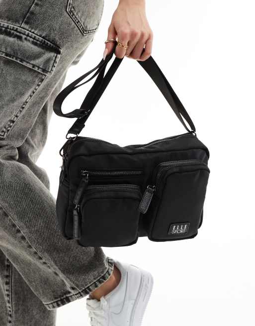 Elle Sport – Umhängetasche in Schwarz mit Utility-Taschen, 3 von 4