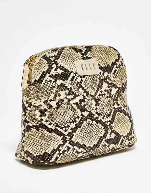 Elle - Trousse pitonata con logo