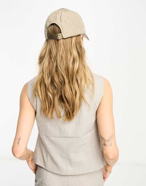 Elle - Vatteret baseball-kasket i beige, 2 af 4