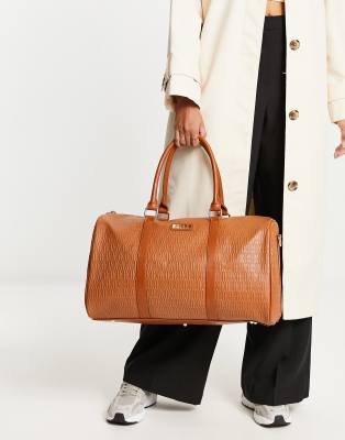Elle - Weekender - Borsa grande color cuoio