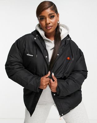 ellese plus puffer with logo in black