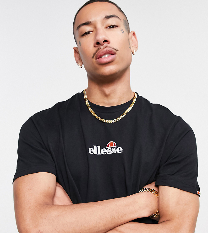 Ellese small central logo t-shirt in black exclusive to ASOS