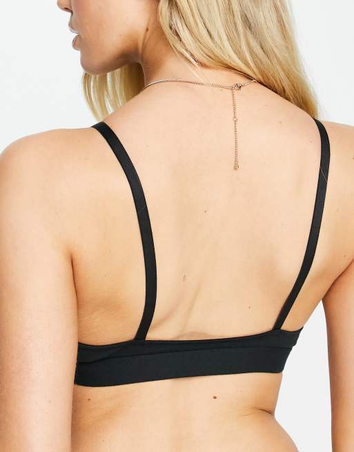 ellesse 2 pack bralets with filament elastic in black and white, 2 of 4
